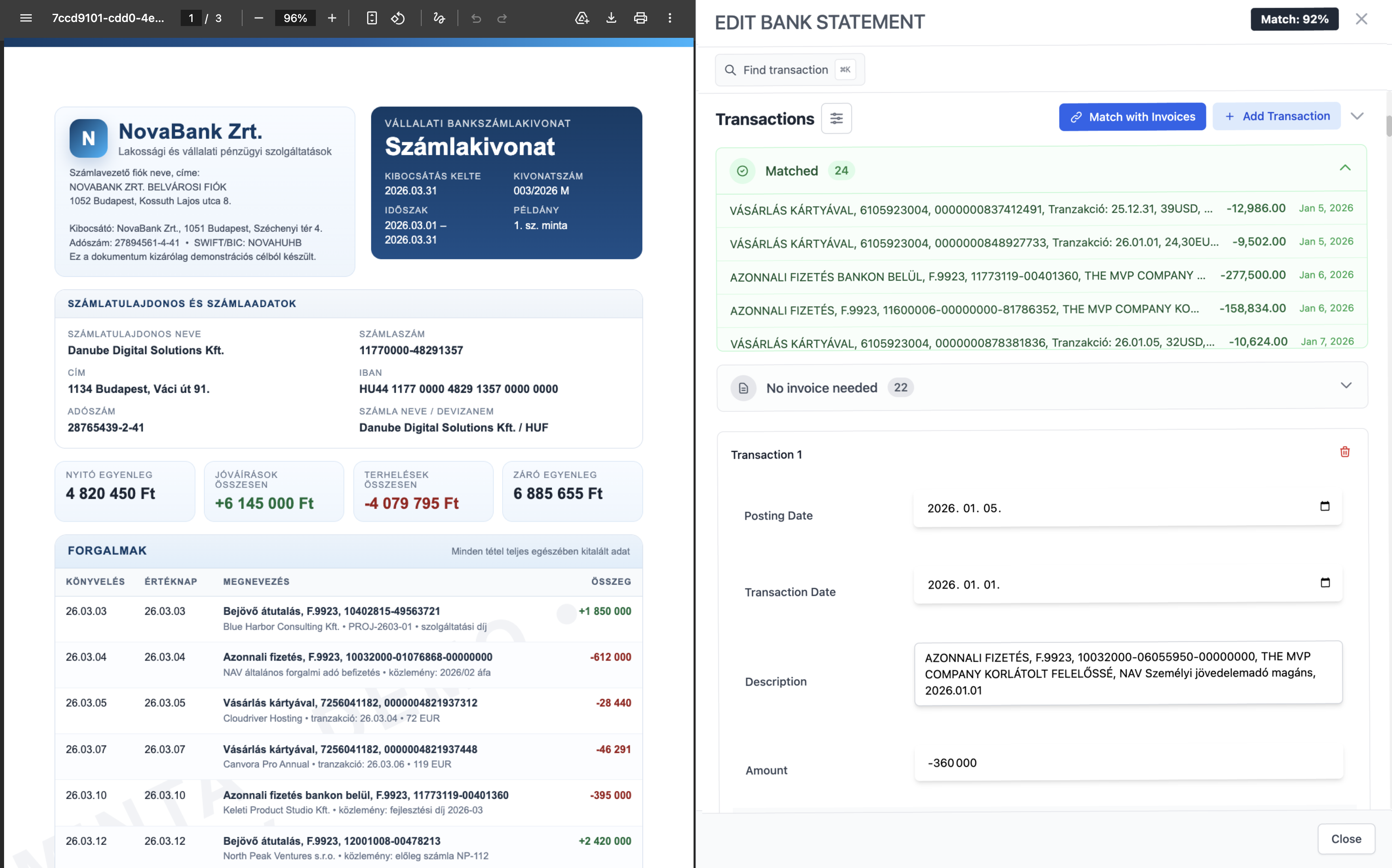Invoice processing in AI Finance Team